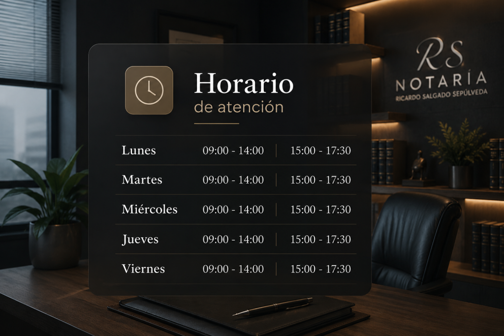 Horario de atención Notaría Ricardo Salgado Sepúlveda